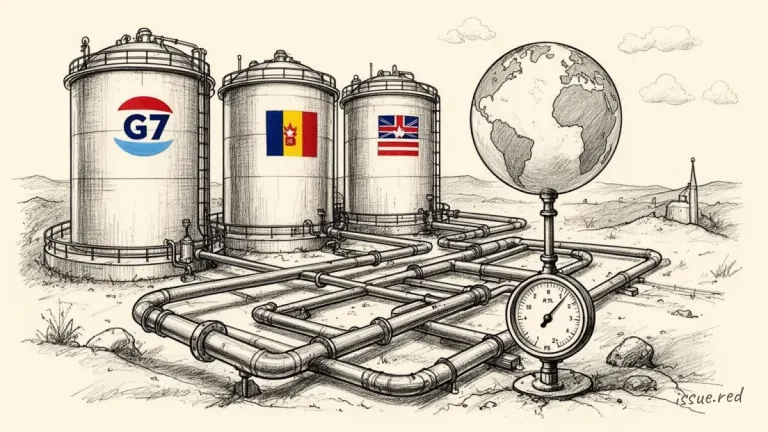 Illustration of G7 fuel reserve tanks connected to a globe with pressure gauge