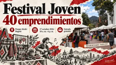 Festival Joven: 40 emprendimientos en el Parque Alcalá, Bogotá, el 17 de octubre de 2026. Fotografía de archivo de otro mercado en Usaquén, 2013.