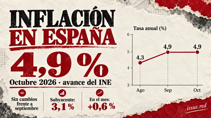 Infografía: inflación anual del 4,9 % en octubre, tasa subyacente del 3,1 % y subida mensual del 0,6 %