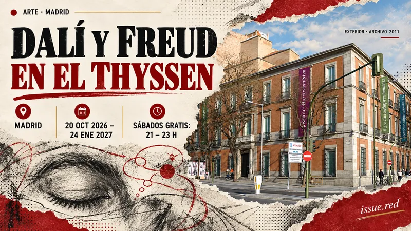 Dalí y Freud en el Thyssen,Madrid,20octubre2026–24enero2027;sábados gratis21–23h;exterior de archivo2011.
