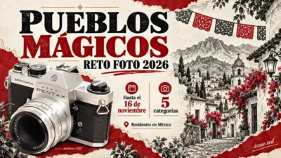 Convocatoria fotográfica Pueblos Mágicos 2026: hasta el 16 de noviembre, cinco categorías. Cámara de archivo como ilustración.