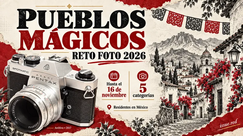 Convocatoria fotográfica Pueblos Mágicos 2026: hasta el 16 de noviembre, cinco categorías. Cámara de archivo como ilustración.