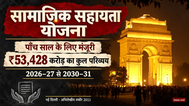सामाजिक सहायता कार्यक्रम पर कोलाज, नई दिल्ली की 2011 की अभिलेखीय तस्वीर के साथ