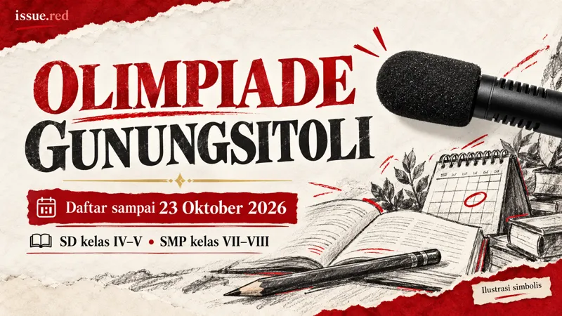 Kolase simbolis mikrofon arsip dengan gambar buku, pensil dan kalender sekolah