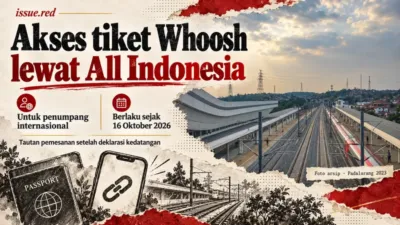 Akses tautan pemesanan Whoosh melalui All Indonesia untuk penumpang internasional sejak 16 Oktober 2026; foto arsip Padalarang 2023.