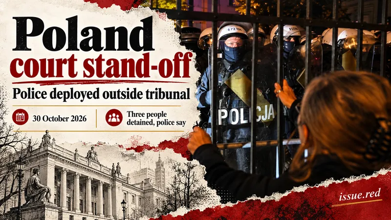 Collage using the supplied police photograph with Warsaw court drawings