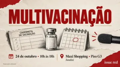 Cartão de vacinação e frasco desenhados em carvão com pequeno recorte de fotografia de microfone de arquivo
