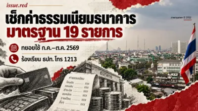 ตรวจค่าธรรมเนียมธนาคารก่อนจ่าย ธปท. กำหนดมาตรฐาน 19 รายการ ทยอยใช้ถึงตุลาคม 2569 ปกคอลลาจประกอบ