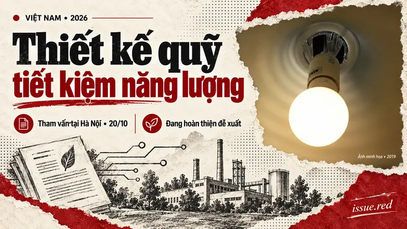 Collage với ảnh bóng đèn LED minh họa và nét vẽ tài liệu, nhà máy, không phải ảnh hội thảo
